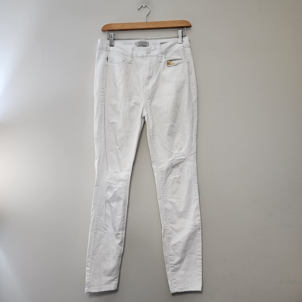 Judy Blue Skinny Jeans Womens 7/28 White Distressed Stretch